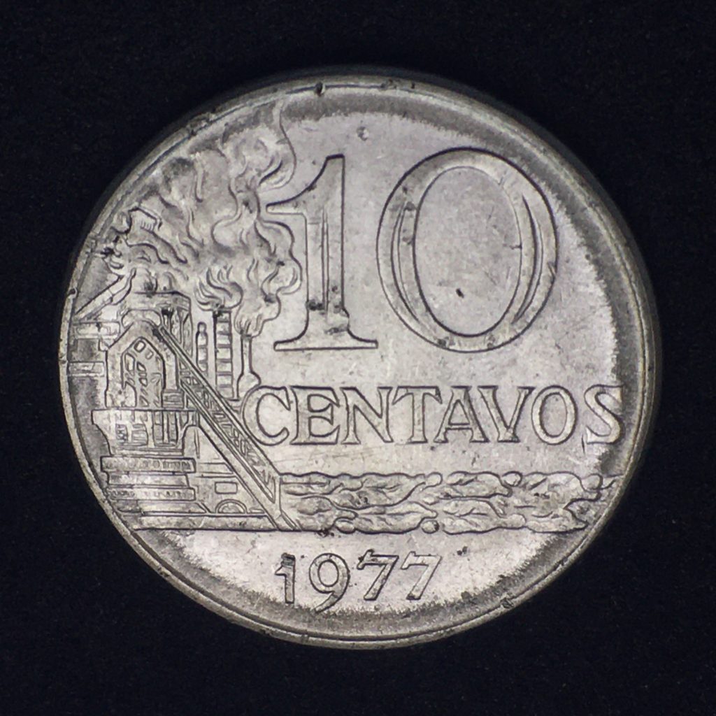 10 Centavos 1977 Aço Inox Soberba Numismático