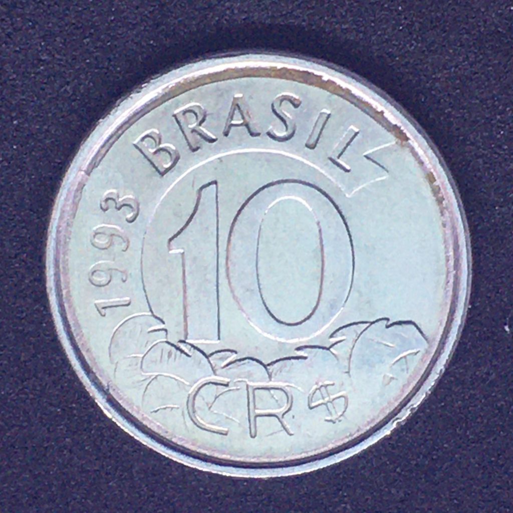 10 Cruzeiros Reais 1993 Soberba TAMANDUÁ | Numismático