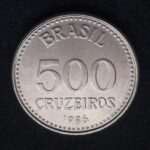 500 Cruzeiros 1986 Aço Inox   FC  Nova Republica
