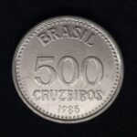 500 Cruzeiros 1985 Aço Inox   FC  Nova Republica