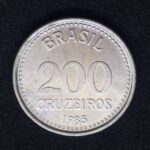 200 Cruzeiros 1985 Aço Inox  FC  Nova Republica