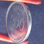 200 Cruzeiros 1985 Aço Inox  Soberba Nova Republica - Imagem 3