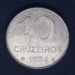 10 Cruzeiros 1984 Aço Inox  Soberba   INTEGRAÇÃO NACIONAL