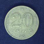 20 Centavos 1945  Bronze-Alumínio  MBC   s/ sigla   GETÚLIO VARGAS