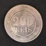 MOEDA 200 Réis 1889 CUPRO-NÍQUEL  MBC  - FUNDO LINHADO