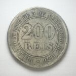 MOEDA 200 Réis 1884 CUPRO-NÍQUEL    FUNDO LISO  MBC
