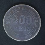 MOEDA 200 Réis 1882 CUPRO-NÍQUEL    FUNDO LISO  MBC
