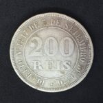 MOEDA 200 Réis 1877 CUPRO-NÍQUEL    FUNDO LISO  MBC