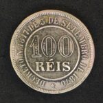 MOEDA 100 Réis 1887 CUPRO-NÍQUEL  FUNDO LINHADO MBC