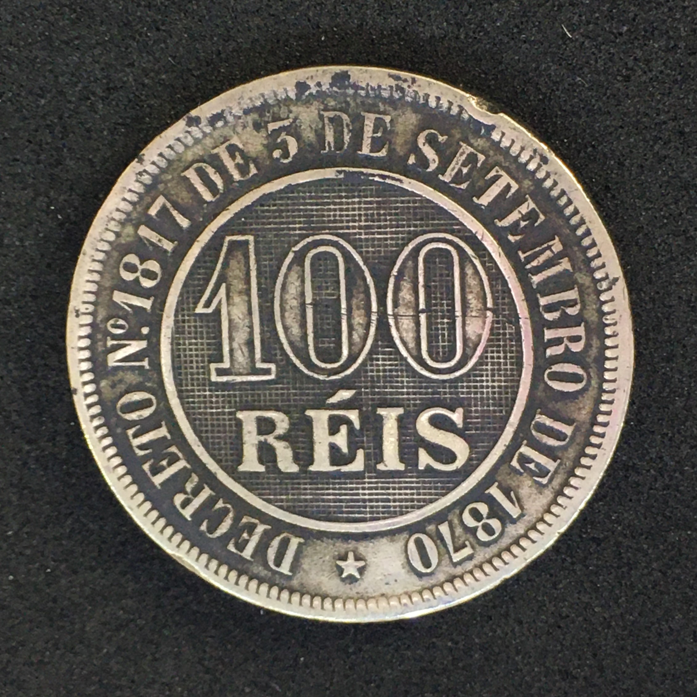 ID 19096 (1) MOEDA 100 Réis 1886 CUPRO-NÍQUEL FUNDO LINHADO MBC - Imagem 1