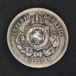 MOEDA 100 Réis 1886 CUPRO-NÍQUEL  FUNDO LINHADO MBC - Imagem 2