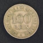 MOEDA 100 Réis 1883 CUPRO-NÍQUEL  FUNDO LISO MBC