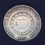 MOEDA 2000 Réis 1856  PRATA  3º Sistema 2º Tipo    MBC