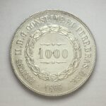 MOEDA 1000 Réis 1866  PRATA  3º Sistema 2º Tipo    FC