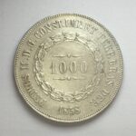 MOEDA 1000 Réis 1858  PRATA  3º Sistema 2º Tipo    Soberba