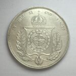 MOEDA 1000 Réis 1858  PRATA  3º Sistema 2º Tipo    Soberba - Imagem 2