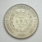 MOEDA 500 Réis 1866  PRATA  3º Sistema 2º Tipo   FC