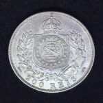 MOEDA 200 Réis 1867  PRATA  3º Sistema 2º Tipo   Soberba - Imagem 2