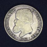 MOEDA 200 Réis 1867  PRATA  3º Sistema 2º Tipo   MBC