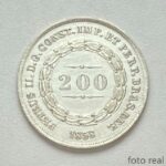 MOEDA 200 Réis 1859  PRATA  3º Sistema 2º Tipo  ( Coroa de Espinhos)  FC
