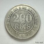 MOEDA 200 Réis 1887 CUPRO-NÍQUEL  MBC  - FUNDO LINHADO