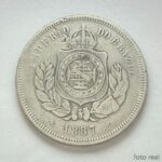 MOEDA 200 Réis 1887 CUPRO-NÍQUEL  MBC  - FUNDO LINHADO - Imagem 2