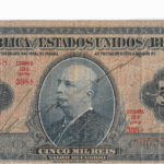 C 002 - CÉDULA 5 CRUZEIRO 1942 - Carimbo -TESOURO NACIONAL - 1ª Estampa (ABN) - Série 375-436 - MBC