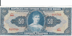 C024 - CÉDULA 50 CRUZEIROS 1943  - TESOURO NACIONAL - 1ª Estampa (ABN) - S/FE