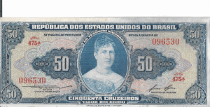 C 026 - CÉDULA 50 CRUZEIROS 1956 - TESOURO NACIONAL - 1ª Estampa (ABN) - Soberba