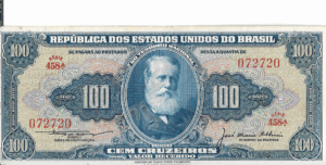 C031 - CÉDULA 100 CRUZEIROS 1956 - TESOURO NACIONAL - 1ª Estampa (ABN - Soberba