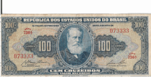 C033 - CÉDULA 100 CRUZEIROS 1959 - TESOURO NACIONAL - 1ª Estampa (ABN - MBC