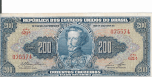 C040 - CÉDULA 200 CRUZEIROS 1959 - TESOURO NACIONAL - 1ª Estampa (ABN) - Soberba