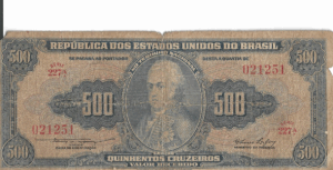 C046 - CÉDULA 500 CRUZEIROS 1961 - TESOURO NACIONAL - 1ª Estampa (ABN) - R