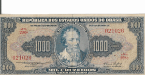 C049 - CÉDULA 1000 CRUZEIROS 1953 - TESOURO NACIONAL - 1ª Estampa (ABN) - MBC+