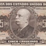 C066 - CÉDULA 5 CRUZEIROS 1953 - TESOURO NACIONAL - 2ª Estampa (TLR) - FE (com manchas nas bordas)