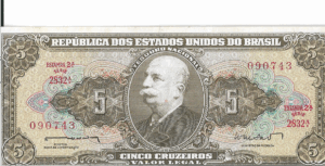 C071 - CÉDULA 5 CRUZEIROS 1962 - TESOURO NACIONAL - 2ª Estampa (TLR) - Soberba