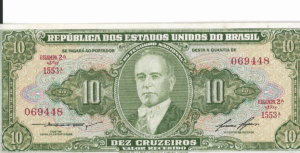 C079 - CÉDULA 10 CRUZEIROS 1958 - TESOURO NACIONAL - 2ª Estampa (TLR) - FE