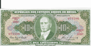 C081 - CÉDULA 10 CRUZEIROS 1960 - TESOURO NACIONAL - 2ª Estampa (TLR) - FE