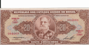 C085 - CÉDULA 20 CRUZEIROS 1958 - TESOURO NACIONAL - 2ª Estampa (TLR) - Soberba