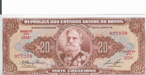 C086 - CÉDULA 20 CRUZEIROS 1959 - TESOURO NACIONAL - 2ª Estampa (TLR) - FE