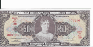 C090 - CÉDULA 50 CRUZEIROS 1954 - TESOURO NACIONAL - 2ª Estampa (TLR) - FE