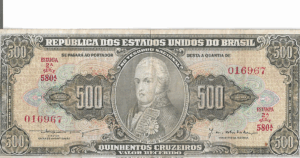 C101 - CÉDULA 500 CRUZEIROS 1955 - TESOURO NACIONAL - 2ª Estampa (TLR) -MBC+