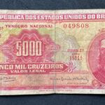 C 109 - CÉDULA 5000 CRUZEIROS 1964 - TESOURO NACIONAL - 2ª Estampa (TLR) - MBC