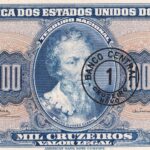 C 121 - CÉDULA  1 CRUZEIRO NOVO  c/c em 1000 CRUZEIROS 1967 - BANCO CENTRAL DO BRASIL  - 1ª Estampa (ABN) - FE