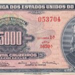 C122 - CÉDULA  5 CRUZEIRO NOVO  c/c em 5000 CRUZEIROS 1966 - BANCO CENTRAL DO BRASIL  - 1ª Estampa (ABN) - MBC