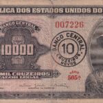 C124 - CÉDULA  10 CRUZEIROS NOVOS  c/c em 10000 CRUZEIROS 1966 - BANCO CENTRAL DO BRASIL  - 1ª Estampa (ABN) - MBC