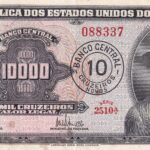 C 126 - CÉDULA  10 CRUZEIROS NOVOS  c/c em 10000 CRUZEIROS 1967 - BANCO CENTRAL DO BRASIL  - 1ª Estampa (ABN) -  Soberba