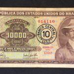 C 127 - CÉDULA  10 CRUZEIROS NOVOS  c/c em 10000 CRUZEIROS 1967 - BANCO CENTRAL DO BRASIL  - 2ª Estampa (TLR) -  Soberba (PLASTIFICADA)