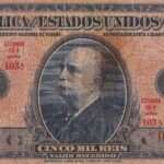 R 100 CÉDULA  5 MIL RÉIS 1924 - República -Tesouro Nacional -19ª Estampa (ABN) - Série 1/143 - MBC