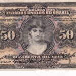 R 186 - CÉDULA 50 MIL RÉIS 1927 - República - Caixa de Estabilização -1ª Estampa (ABN) - Série 1-13 - MBC